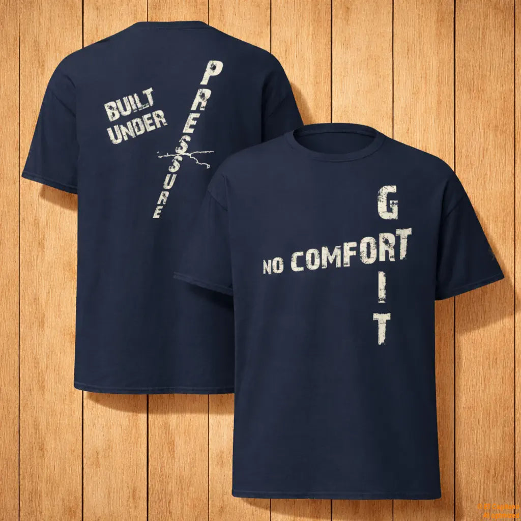No Comfort Tee – Caballeros – – navy_nocomfort_front_back – El Capitano