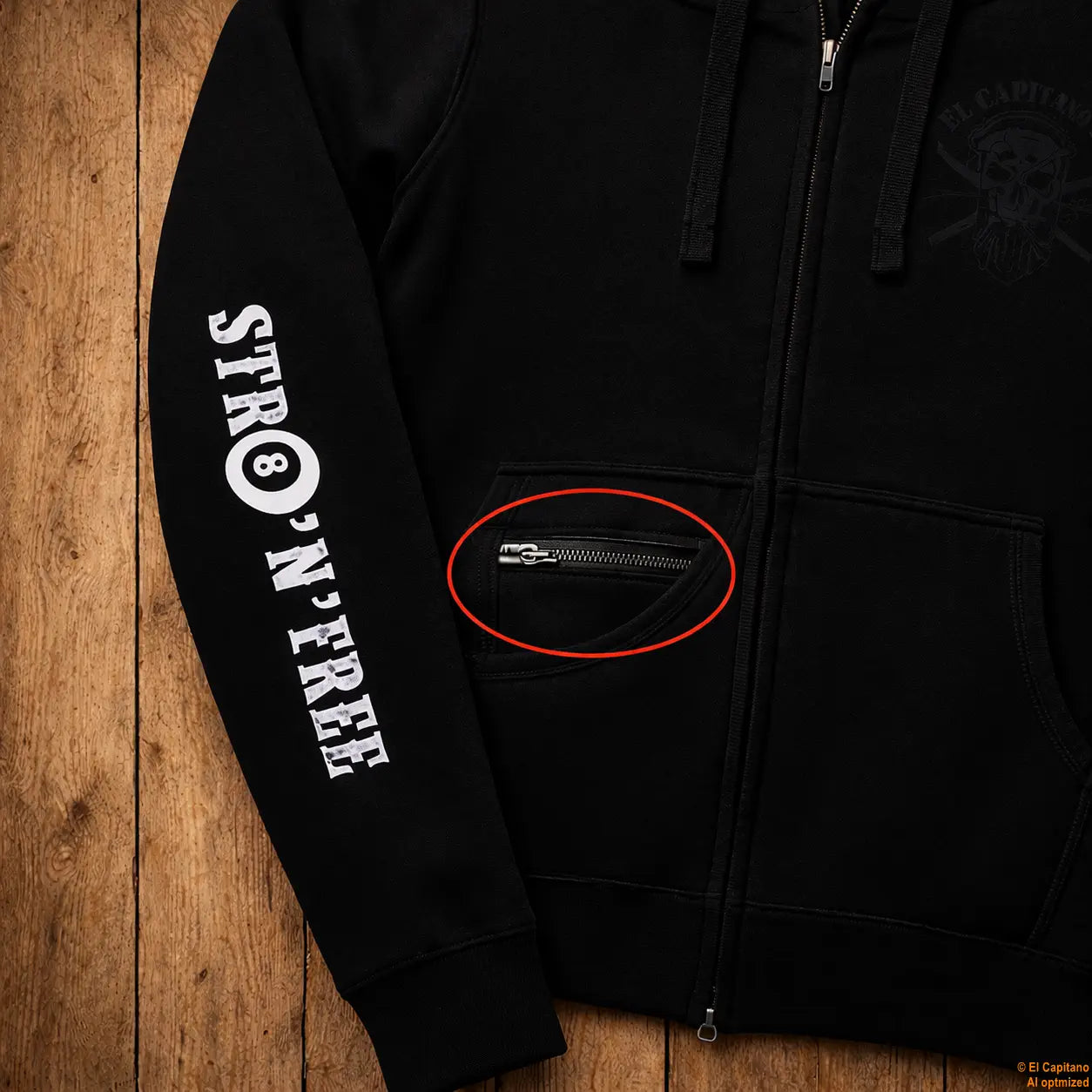 CTC Buffalo Rider Zip Hoodie – Caballeros – – schwarzaufolzzipp – El Capitano