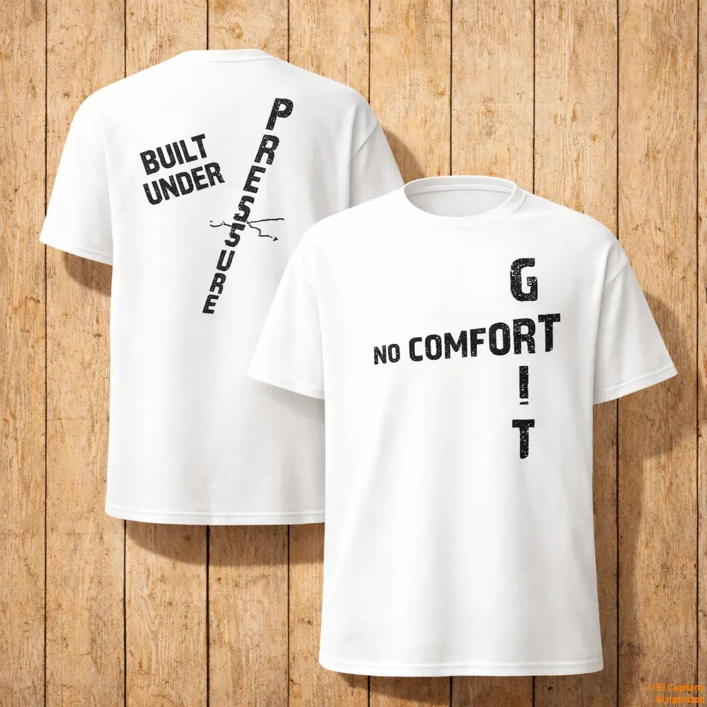 No Comfort Tee – Caballeros – – weiss_nocomfort_front_back – El Capitano